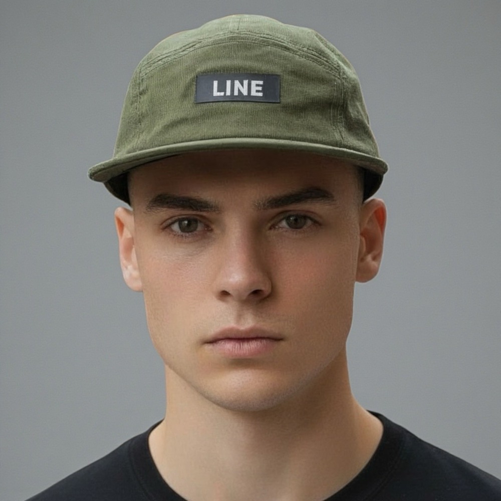 LINE Skis‎ Japan Olive 5-Panel Camp Hat Strapback Cap 100% Cotton Adjustable